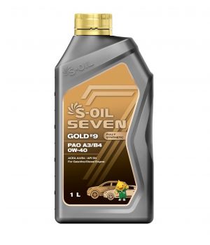 Моторное масло S-OIL SEVEN GOLD #9 PAO 0W-40, 1л