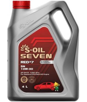 Моторное масло S-OIL SEVEN RED #7 SN 10W-30, 4л