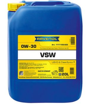 Моторное масло RAVENOL VSW 0W-30, 20л